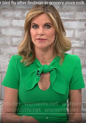 Natalie's green tie dress on CBS Mornings