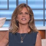 Natalie’s blue sleeveless a-line dress on The Talk