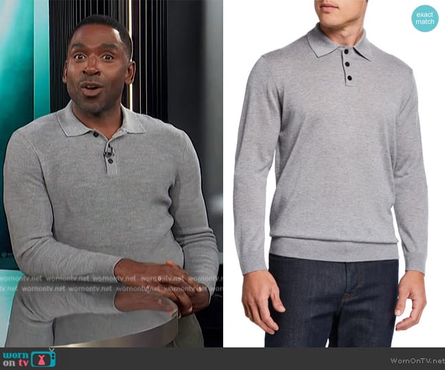 WornOnTV: Justin’s gray polo sweater on E! News | Justin Sylvester ...