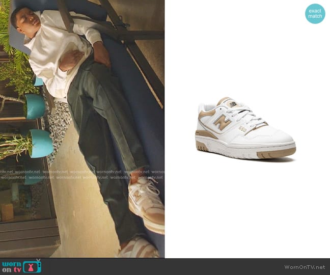 New Balance 550 Sneakers in White/Incense worn by Harry Grant (Elijah M. Cooper) on 9-1-1