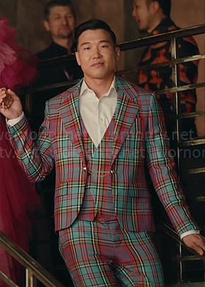 Nicholas' plaid suit on Loot