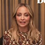 Nicole Richie’s brown paisley print top on Access Hollywood