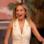 Nicole Richie's white stripe vest and pants on The Drew Barrymore Show