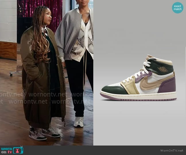 Nike Air Jordan Sneakers in Galactic Jade worn by Delilah (Laya DeLeon Hayes) on The Equalizer