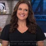 Nikki Battiste’s black v-neck jumpsuit on CBS Mornings