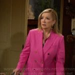 Nikki's floral blouse and pink suit on The Young and the Restless