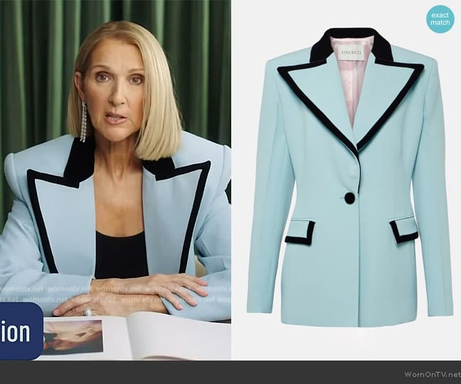 WornOnTV: Celine Dion’s blue contrast trim blazer on E! News | Clothes ...