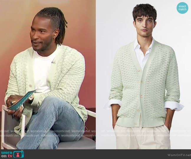 NN07 Manuel 6600 Cardigan worn by Scott Evans on Access Hollywood