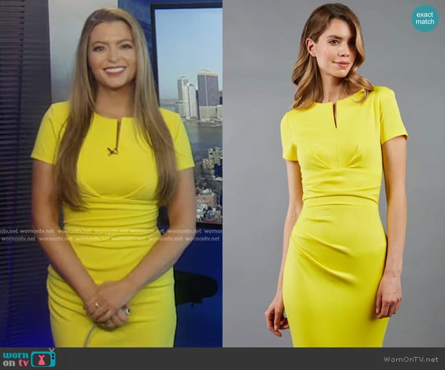 Nora Gardner Donna Dress in Blazing Yellow worn by Dani Beckstrom on Good Morning America