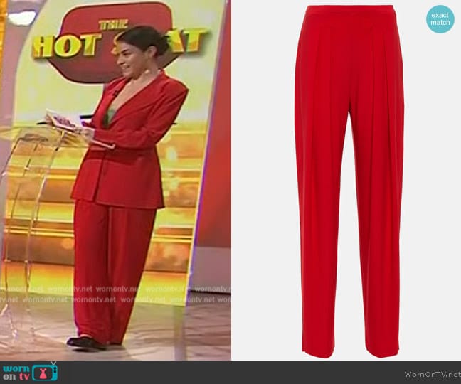 Norma Kamali Low-rise pleated tapered pants worn by Donna Farizan on Today