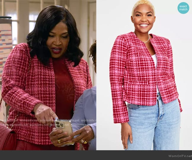 WornOnTV: Althea’s pink plaid jacket on The Upshaws | Clothes and ...