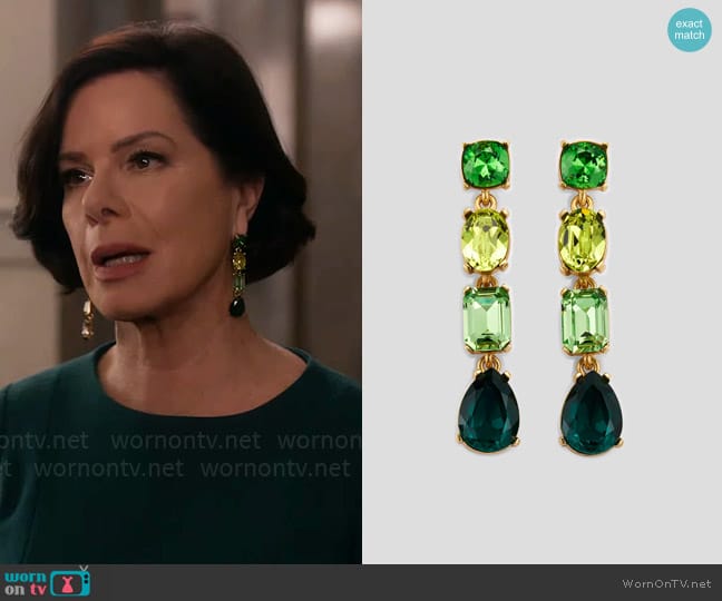 Oscar de la Renta Large Gallery Earrings worn by Margaret Wright (Marcia Gay Harden) on So Help Me Todd