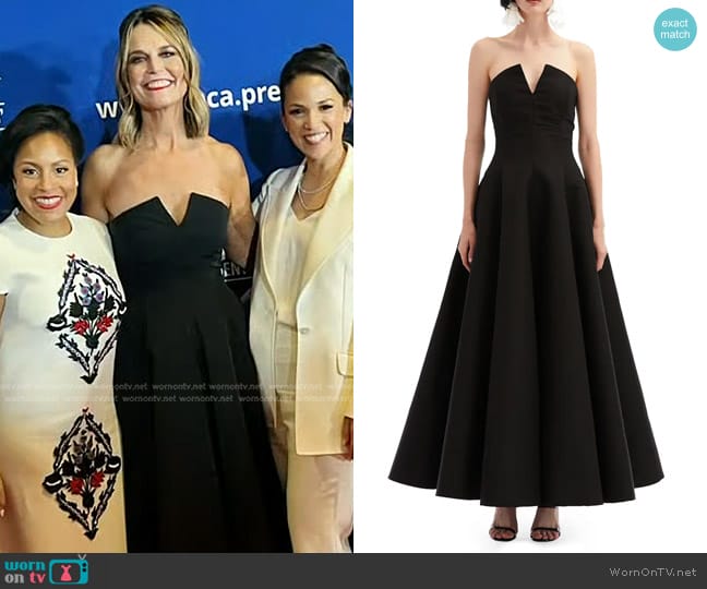 Oscar de la Renta Strapless Faille Gown worn by Savannah Guthrie on Today