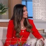 Patti Stanger's red button front dress on The Talk