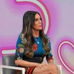 Patti Stanger's blue floral print mini dress on Access Hollywood