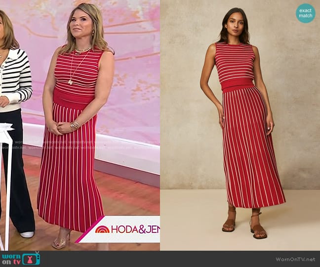 Pearl by Lela Rose Ottoman Ribbed Top and Skirt worn by Jenna Bush Hager on Today