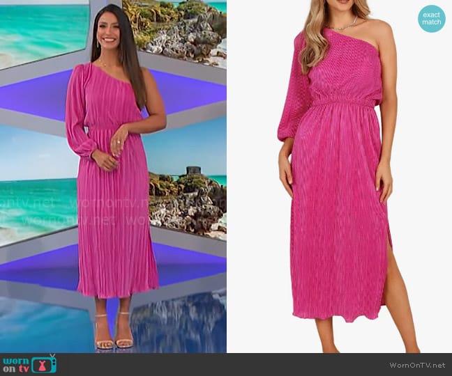 Petal & Pup Pontee Dress in Orchid worn by Manuela Arbeláez on The Price is Right