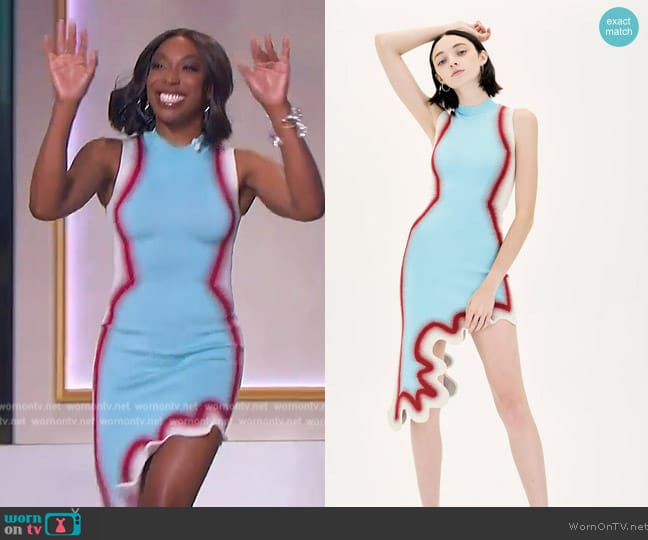 PH5 Brooklyn Wavy Asymmetric Dress worn by Ego Nwodim on The Jennifer Hudson Show