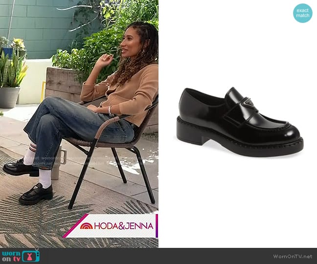 Prada Triangle Logo Loafer worn by Elaine Welteroth on Today