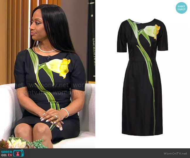 Prada Floral Twill Dress worn by Rachel Eliza Griffiths on CBS Mornings