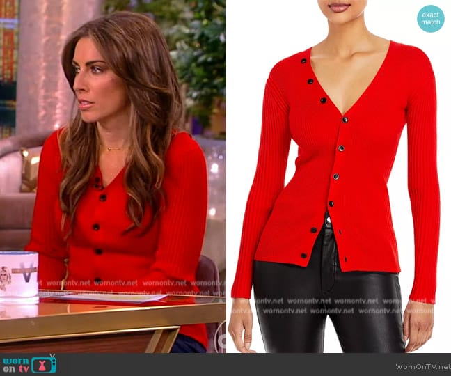 Proenza Schouler Ribbed Cardigan worn by Alyssa Farah Griffin on The View