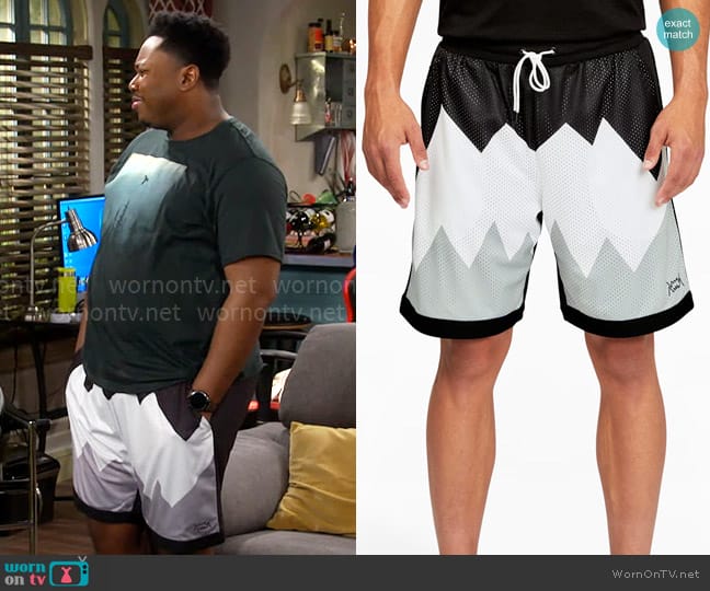 Puma Scholarship Men's Basketball Shorts worn by Marty (Marcel Spears) on The Neighborhood