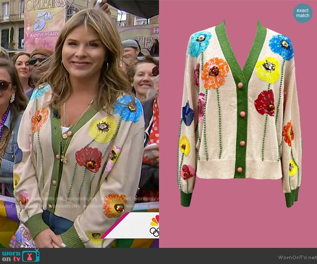 by Queen of Sparkles Poppy Cardigan worn by Jenna Bush Hager on Today