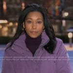 Rachel’s lilac down jacket on Good Morning America