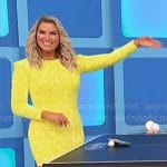 Rachel’s yellow sequin mini dress on The Price is Right