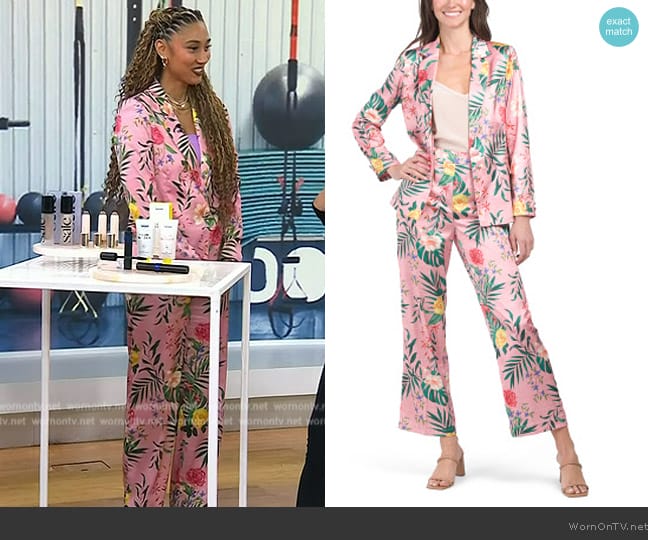 Rachel Zoe Printed Satin Blazer worn by Ally Love on Today