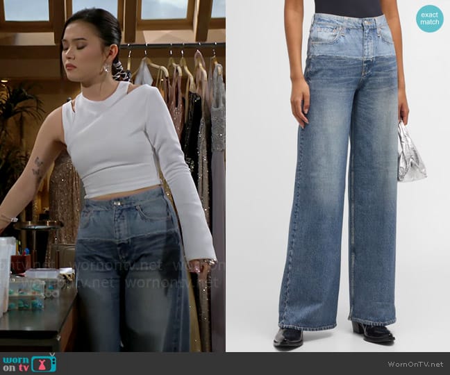 Rag and Bone Miramar Sofie Wide-Leg Pants worn by Luna (Lisa Yamada) on The Bold and the Beautiful