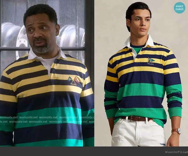 Bennie’s striped rugby shirt on The Upshaws