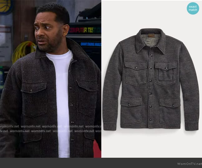 Ralph Lauren Jacquard Overshirt worn by Bernard Upshaw (Mike Epps) on The Upshaws