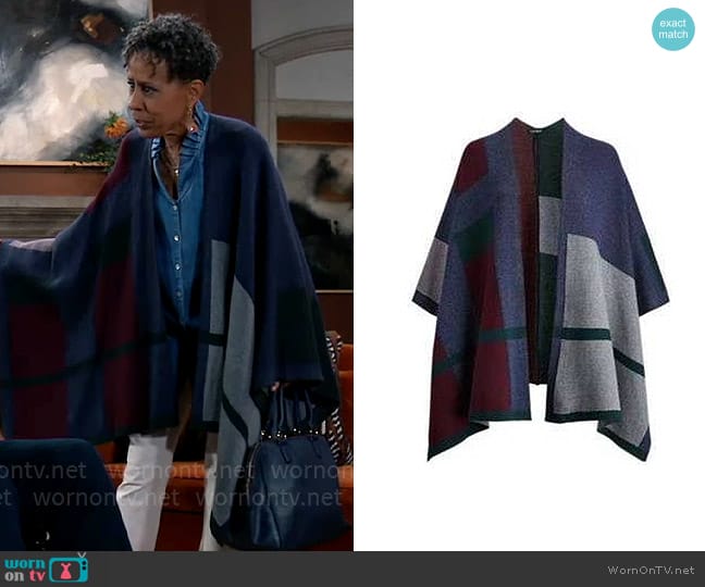 LAUREN Ralph Lauren Cotton Blend Cape worn by Stella Henry (Vernee Watson) on General Hospital