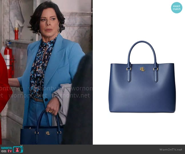 LAUREN Ralph Lauren Large Marcy Satchel worn by Margaret Wright (Marcia Gay Harden) on So Help Me Todd