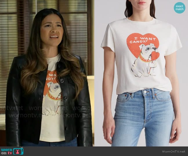 Nell’s I Want Candy dog t-shirt on Not Dead Yet