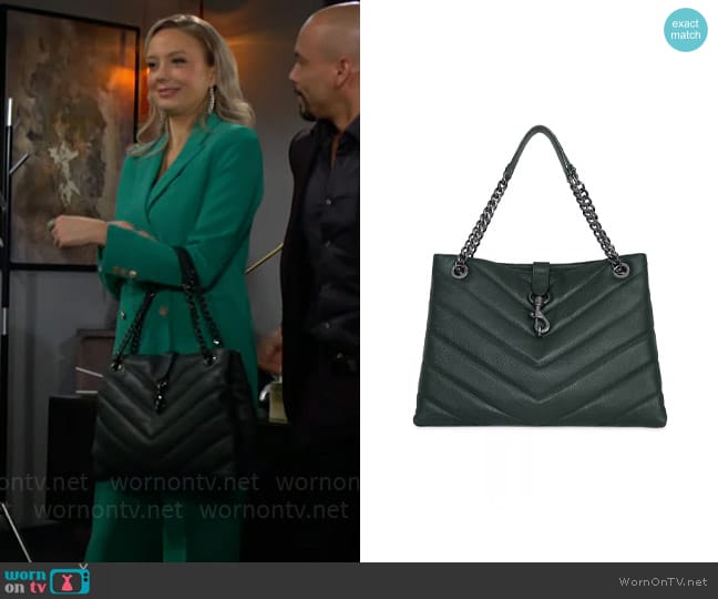 Rebecca Minkoff Maxi Edie Quilted Leather Tote worn by Abby Newman (Melissa Ordway) on The Young and the Restless