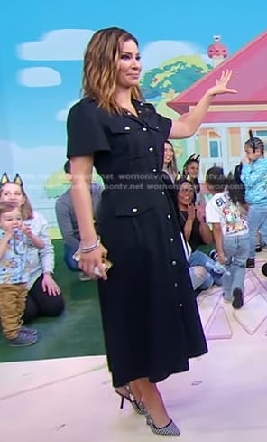 Rebecca’s navy utility shirtdress on Good Morning America