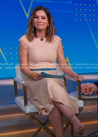 Rebecca's orange tweed dress on Good Morning America