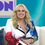 Rebel Wilson’s white flora print suit on Today