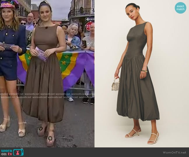 WornOnTV: Donna’s brown sleeveless midi dress on Today | Donna Farizan ...