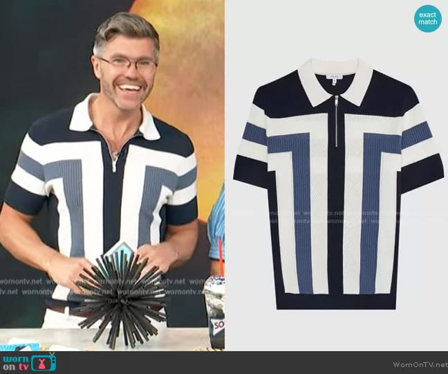 Reiss Breaker Polo shirt worn by Darren Kennedy on Access Hollywood