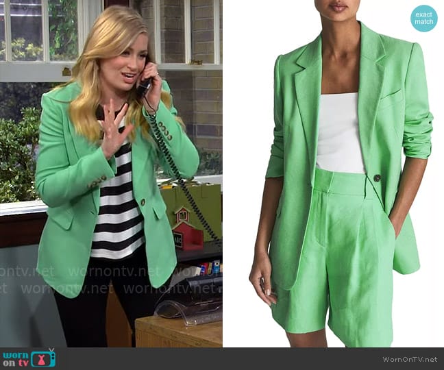 Reiss Gracey Blazer worn by Gemma (Beth Behrs) on The Neighborhood