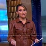 Rhiannon’s brown leather shirtdress on Good Morning America