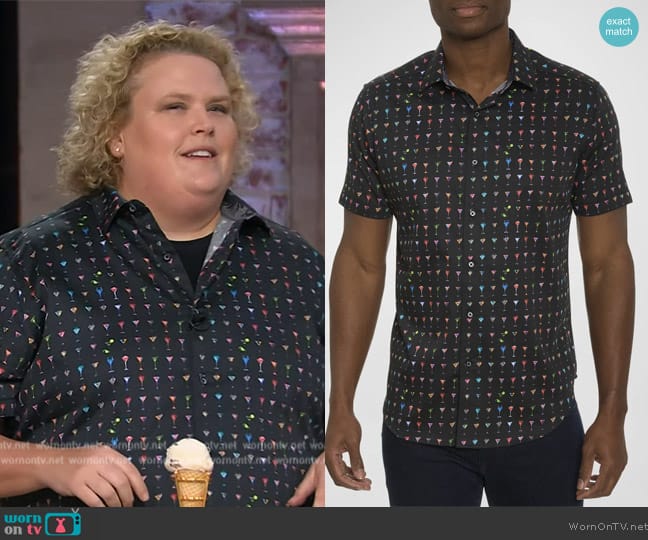 Open Edit Mock Neck Long Sleeve Lace Top worn by Fortune Feimster on The Kelly Clarkson Show