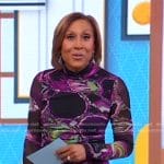 Robin’s black printed mesh dress on Good Morning America