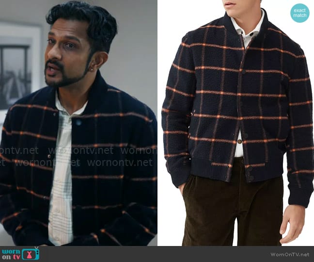 Jay’s navy and orange check jacket on Ghosts