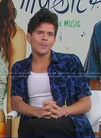 Rudy Mancuso's blue floral shirt on Good Morning America