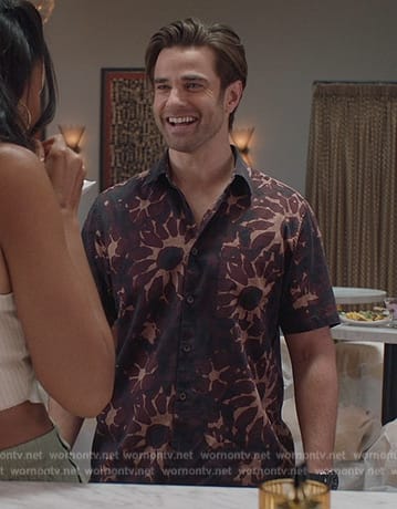 Ryan's floral print shirt on All American