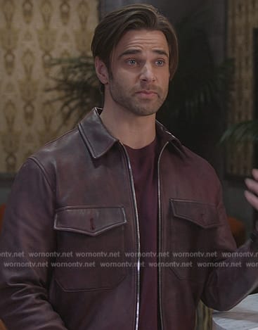 Ryan's burgundy leather jacket on All American